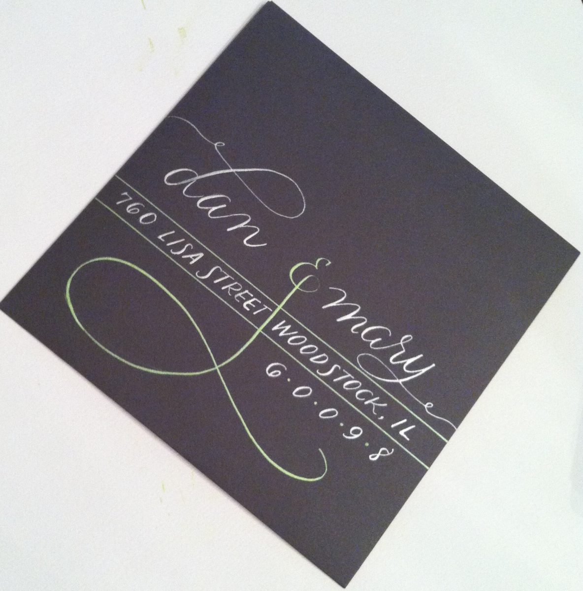 Wedding Envelope Calligraphy Modern Whimsical